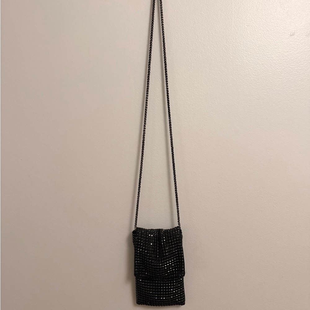 Chic Black Beaded Crossbody Bag